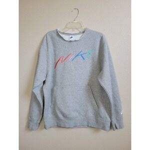 Nike Club Fleece Brushed-Back Graphic Pullover Sweatshirt Embroidered-Modified L